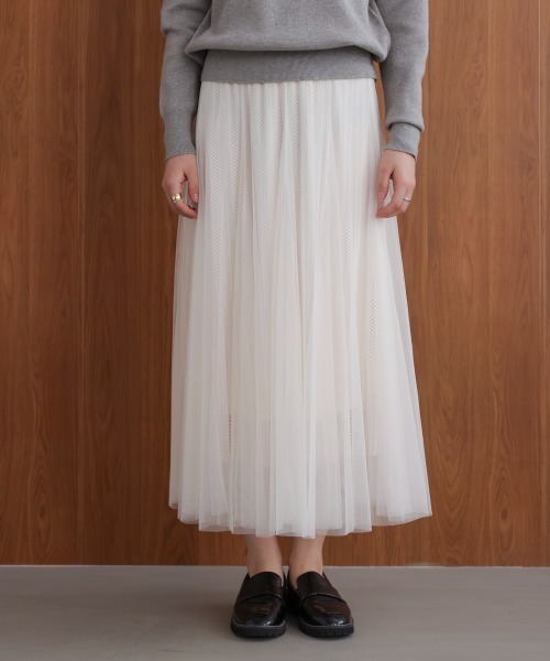 Bou Jeloud(ブージュルード)の「ラインチュールギャザースカート(スカート・レディース・ブラウン/オフホワイト/ブラック・FREE)」の18枚目の写真