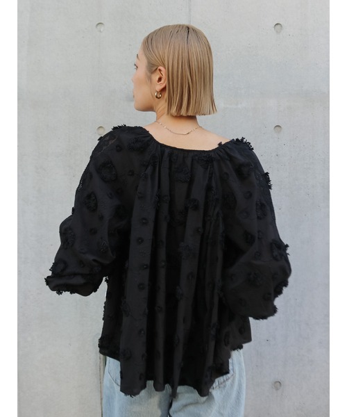 Ungrid（アングリッド）の「スリーブボリュームジャカードブラウス（シャツ/ブラウス・レディース・グリーン/ブラック/オフホワイト・FREE）」の7枚目の写真