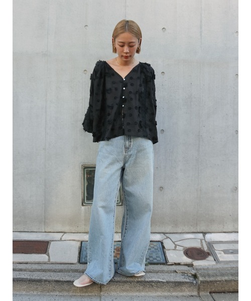 Ungrid（アングリッド）の「スリーブボリュームジャカードブラウス（シャツ/ブラウス・レディース・グリーン/ブラック/オフホワイト・FREE）」の11枚目の写真