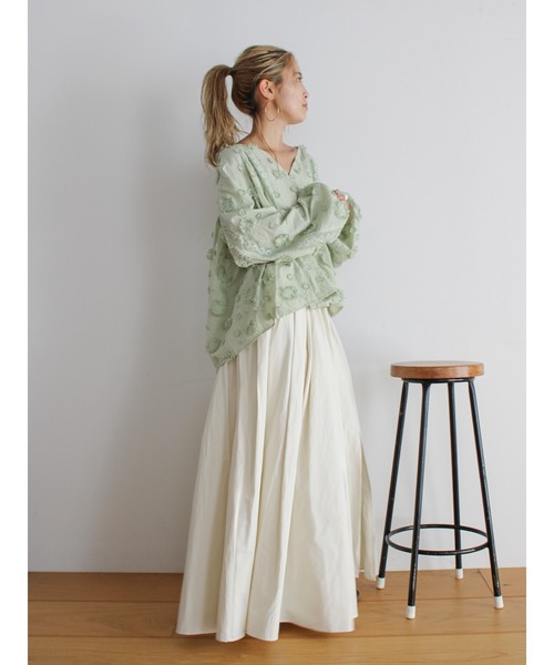 Ungrid（アングリッド）の「スリーブボリュームジャカードブラウス（シャツ/ブラウス・レディース・グリーン/ブラック/オフホワイト・FREE）」の18枚目の写真