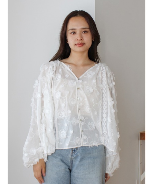 Ungrid（アングリッド）の「スリーブボリュームジャカードブラウス（シャツ/ブラウス・レディース・グリーン/ブラック/オフホワイト・FREE）」の20枚目の写真