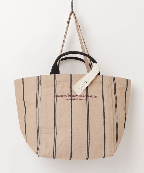 WOMEN】beej fabric tote bag stripe(トートバッグ)|beej WOMEN】beej fabric tote bag stripe(トートバッグ)|beej