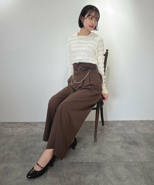 an another angelus（アンアナザーアンジェラス）の「【セットアップ対応/2サイズ展開】チェーンベルト付きハイウエストパンツ（その他パンツ・レディース・グレー/ブラウン・1/2）」の19枚目の写真