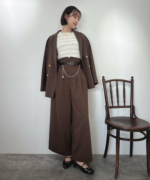 an another angelus（アンアナザーアンジェラス）の「【セットアップ対応/2サイズ展開】チェーンベルト付きハイウエストパンツ（その他パンツ・レディース・グレー/ブラウン・1/2）」の20枚目の写真