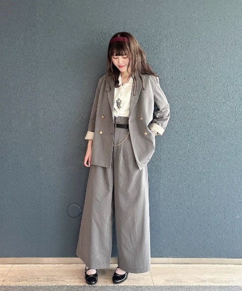 an another angelus（アンアナザーアンジェラス）の「【セットアップ対応/2サイズ展開】チェーンベルト付きハイウエストパンツ（その他パンツ・レディース・グレー/ブラウン・1/2）」の9枚目の写真