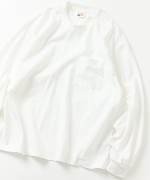 lohen ボキシーラインバッグロンT ホワイト セール】HEAVY WEIGHT / ヘビーウェイト ロングスリーブクルーネック