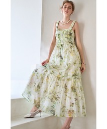 Rosetta Floral Dress ストライプ＆フラワープリントドレス