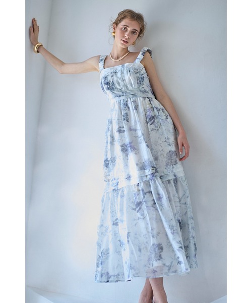 Hazel Print Dress タックティアードプリントドレス（ワンピース