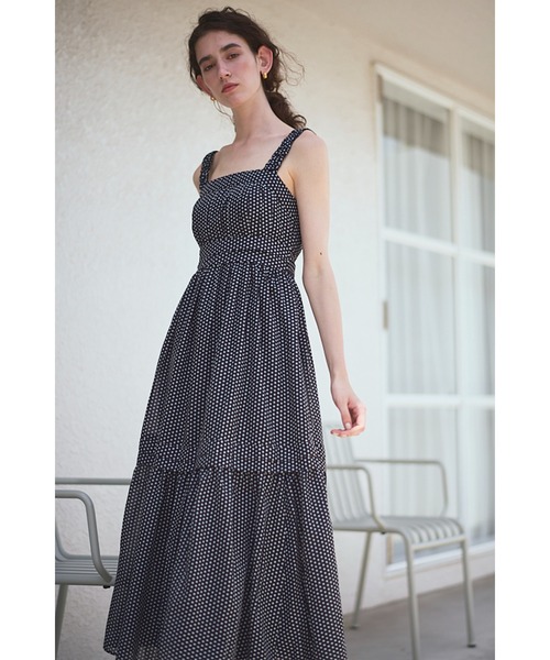 Estella.K タックティアードプリントドレス Estella.K タック