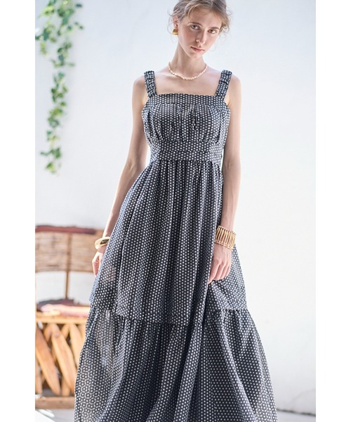 セール】Hazel Print Dress タックティアードプリントドレス