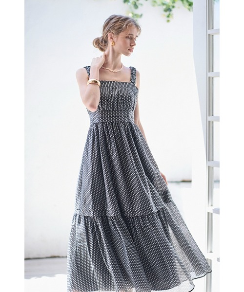 セール】Hazel Print Dress タックティアードプリントドレス