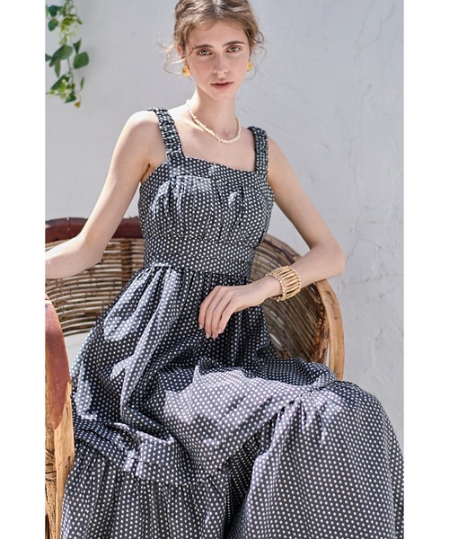 Hazel Print Dress タックティアードプリントドレス（ワンピース