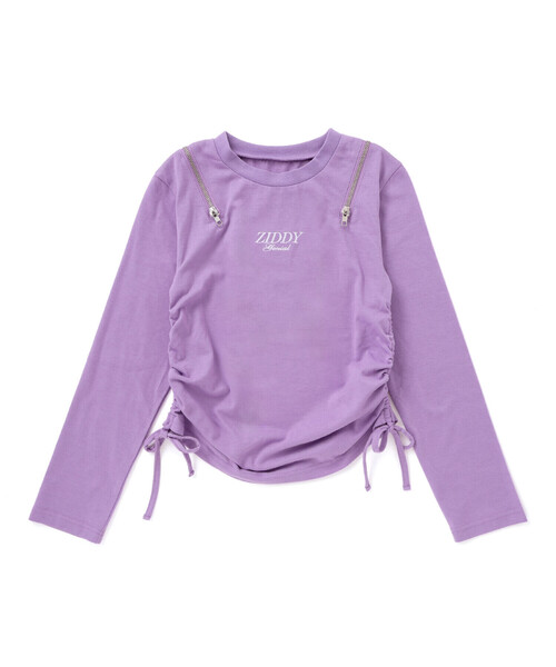 ZIDDY（ジディ）の「肩あきドロストトップス(130~160cm)（Tシャツ/カットソー・キッズ・ブラック/パープル・130cm/FREE/140cm/150cm）」の13枚目の写真