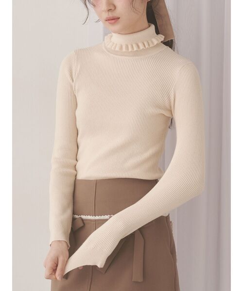 セール】frillリブタートルニットtops（ニット/セーター）｜merry