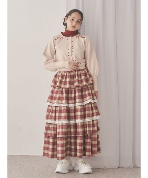 JENNE 星刺繍タートルニット ホワイト M 大粒パールタートルニットL 寸