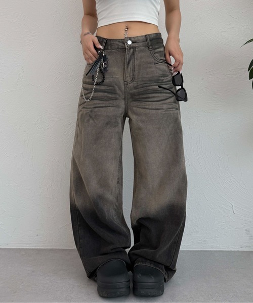 sedacle(セダクル)の「グラデーションデニム(デニムパンツ・レディース・グレー系その他・LARGE/MEDIUM)」の1枚目の写真