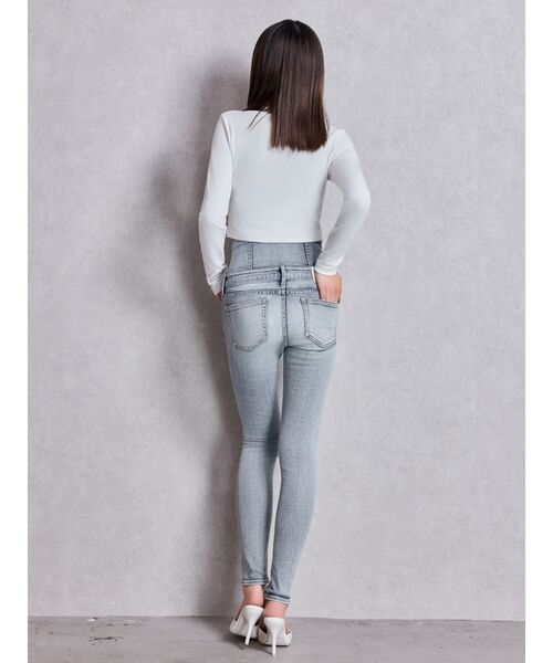 GYDA（ジェイダ）の「ハイウエスト GD bijou MOLDフロントZIPスキニーデニムパンツ（デニムパンツ・レディース・インディゴブルー/ライトブルー・MEDIUM/SMALL/X-SMALL）」の10枚目の写真