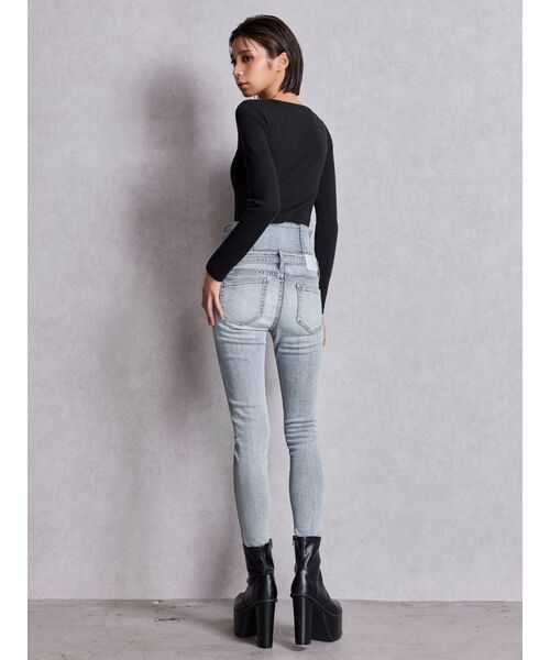 GYDA（ジェイダ）の「ハイウエスト GD bijou MOLDフロントZIPスキニーデニムパンツ（デニムパンツ・レディース・インディゴブルー/ライトブルー・MEDIUM/SMALL/X-SMALL）」の15枚目の写真