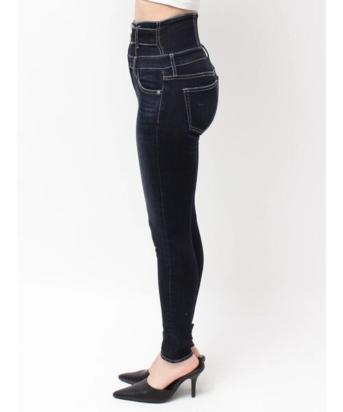GYDA ハイウエストGD bijou MOLD フロントZIP スキニーパンツ ハイウエスト GD bijou MOLDフロントZIPスキニーデニムパンツ（デニム