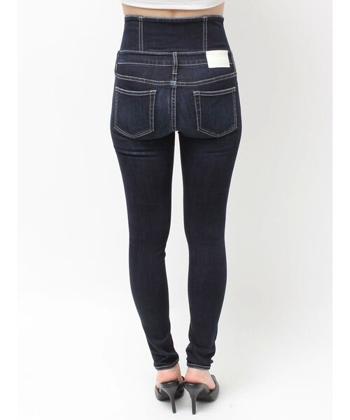 ハイウエスト GD bijou MOLDフロントZIPスキニーデニムパンツ（デニム
