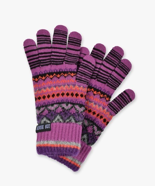 ANNA SUI(アナスイ)の「デザインニット手袋(手袋・レディース・ブラック/バイオレット/グリーン/ベージュ・FREE)」の4枚目の写真