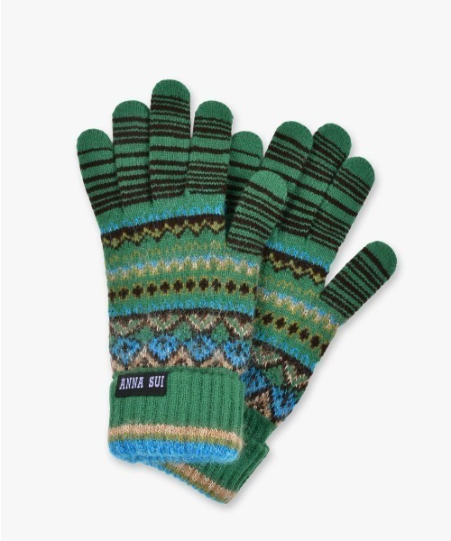ANNA SUI(アナスイ)の「デザインニット手袋(手袋・レディース・ブラック/バイオレット/グリーン/ベージュ・FREE)」の3枚目の写真