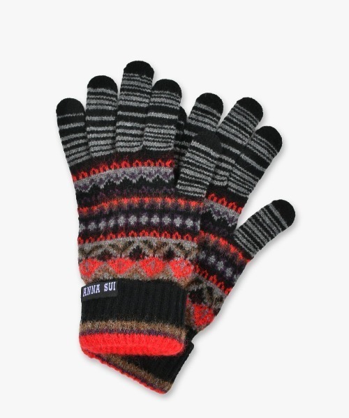 ANNA SUI(アナスイ)の「デザインニット手袋(手袋・レディース・ブラック/バイオレット/グリーン/ベージュ・FREE)」の2枚目の写真