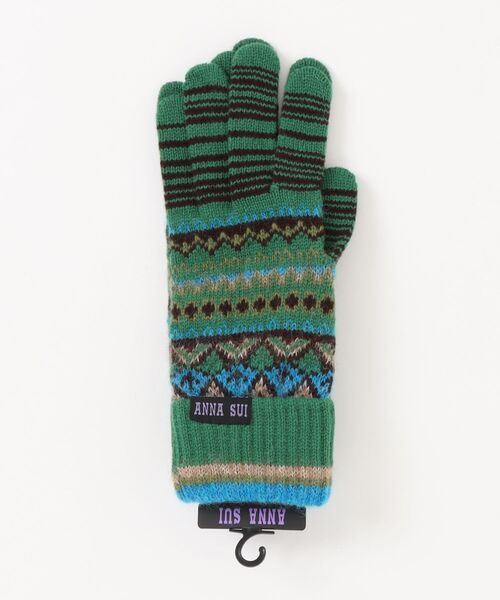 ANNA SUI(アナスイ)の「デザインニット手袋(手袋・レディース・ブラック/バイオレット/グリーン/ベージュ・FREE)」の5枚目の写真