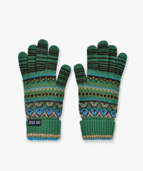 ANNA SUI(アナスイ)の「デザインニット手袋(手袋・レディース・ブラック/バイオレット/グリーン/ベージュ・FREE)」の8枚目の写真