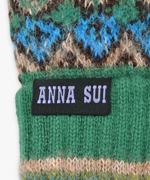 ANNA SUI(アナスイ)の「デザインニット手袋(手袋・レディース・ブラック/バイオレット/グリーン/ベージュ・FREE)」の6枚目の写真