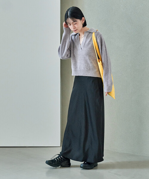 FREAK'S STORE（フリークスストア）の「モール スキッパーポロニット/ポロ襟/襟付きニット（ニット/セーター・レディース・ブラック/オフホワイト/ネイビー/ピンク/ライトグレー/ブルー・ﾌﾘ-）」の15枚目の写真