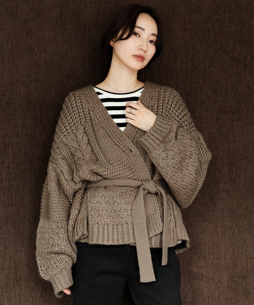 セール】【Et】Cable wide cardigan（カーディガン/ボレロ）｜select