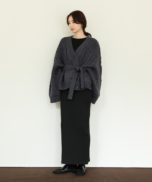セール】【Et】Cable wide cardigan（カーディガン/ボレロ）｜select