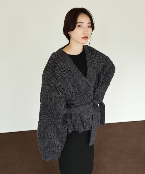 セール】【Et】Cable wide cardigan（カーディガン/ボレロ）｜select