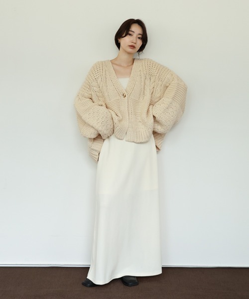 select MOCA Et（セレクトモカエト）の「【Et】Cable wide cardigan（カーディガン/ボレロ・レディース・チャコール/モカ/アイボリー・FREE）」の13枚目の写真