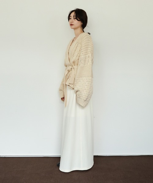select MOCA Et（セレクトモカエト）の「【Et】Cable wide cardigan（カーディガン/ボレロ・レディース・チャコール/モカ/アイボリー・FREE）」の11枚目の写真