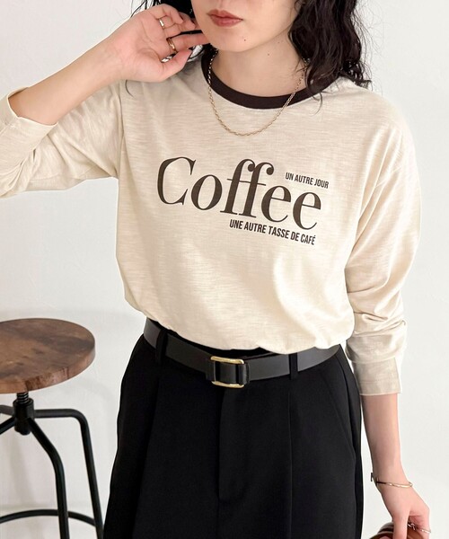 fredy emue（フレディエミュ）の「FLAVOR リンガーロンTシャツ（Tシャツ/カットソー・レディース・ダークブラウン/ベージュ/アイボリー・38）」の22枚目の写真
