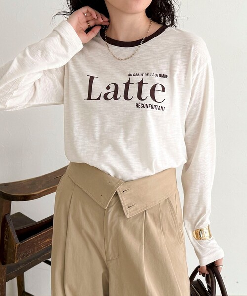 fredy emue（フレディエミュ）の「FLAVOR リンガーロンTシャツ（Tシャツ/カットソー・レディース・ダークブラウン/ベージュ/アイボリー・38）」の7枚目の写真