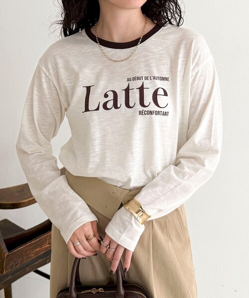 fredy emue（フレディエミュ）の「FLAVOR リンガーロンTシャツ（Tシャツ/カットソー・レディース・ダークブラウン/ベージュ/アイボリー・38）」の10枚目の写真