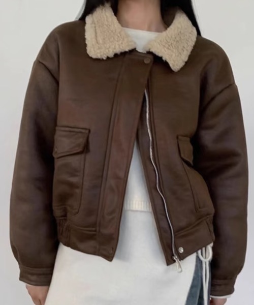 【年末SALE】韓国ショートジャケット/オーバーサイズブルゾン