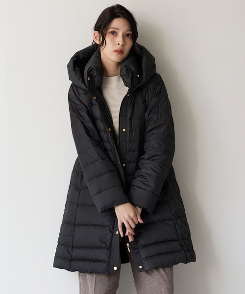 Filomo（フィローモ）の「[Filomo]ダウンコート  軽量 フード付き（ダウンジャケット/コート・レディース・ダークグリーン/アイボリー/ブラック/ライム/ベージュ・M/L/LL）」の3枚目の写真