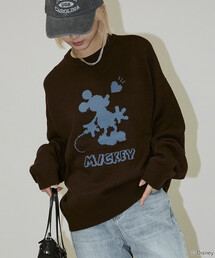 別注 ”DISNEY MICKEY MOUSE" SHADOW KNIT/"ディズニー ミッキーマウス"ジャガードニット (限定展開)