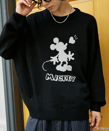別注 ”DISNEY MICKEY MOUSE" SHADOW KNIT/"ディズニー ミッキーマウス"ジャガードニット (限定展開)