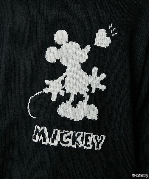 PUBLUX（パブリュクス）の「別注 ”DISNEY MICKEY MOUSE" SHADOW KNIT/"ディズニー ミッキーマウス"ジャガードニット (限定展開)（ニット/セーター・メンズ・ネイビー/ブラウン/ブラック・S/M/L）」の11枚目の写真