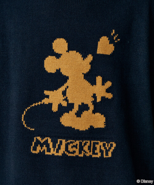 PUBLUX（パブリュクス）の「別注 ”DISNEY MICKEY MOUSE" SHADOW KNIT/"ディズニー ミッキーマウス"ジャガードニット (限定展開)（ニット/セーター・メンズ・ネイビー/ブラウン/ブラック・S/M/L）」の18枚目の写真