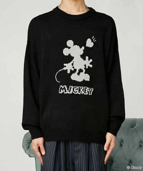 セール】別注 ”DISNEY MICKEY MOUSE' SHADOW KNIT/'ディズニー