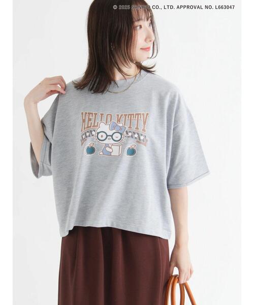 Te chichi TERRASSE（テチチテラス）の「【HELLO KITTY】ミニ裏毛プリント5分袖トップス（その他トップス・レディース・グレー/ネイビー/オフホワイト・F）」の6枚目の写真