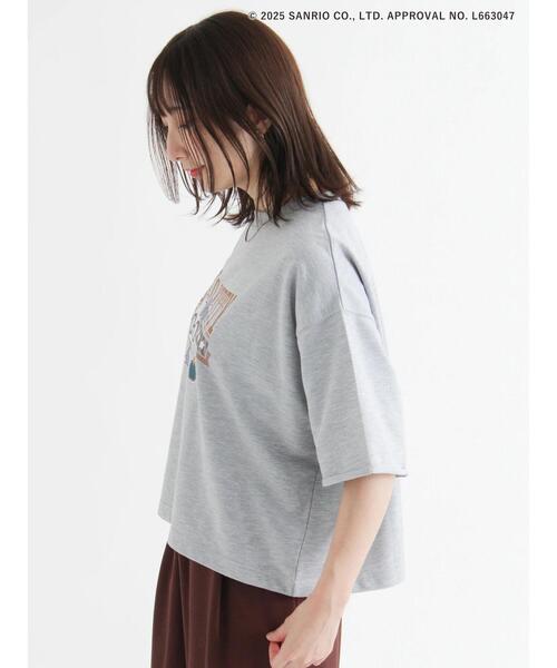 Te chichi TERRASSE（テチチテラス）の「【HELLO KITTY】ミニ裏毛プリント5分袖トップス（その他トップス・レディース・グレー/ネイビー/オフホワイト・F）」の9枚目の写真