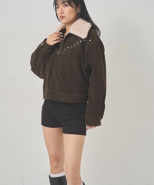 WHO'S WHO gallery(フーズフーギャラリー)の「ボアカラースタッズスウェードブルゾン(ブルゾン・レディース・キャメル/ブラウン・FREE)」の17枚目の写真