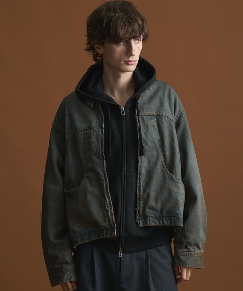 PUBLIC TOKYO(パブリックトウキョウ)の「【再入荷なし】PUBLIC DENIM BLEACH BLOUSON/ヴィンテージライクデニムジップブルゾン(ブルゾン・メンズ・その他2/ブラック系その他・1/2)」の3枚目の写真